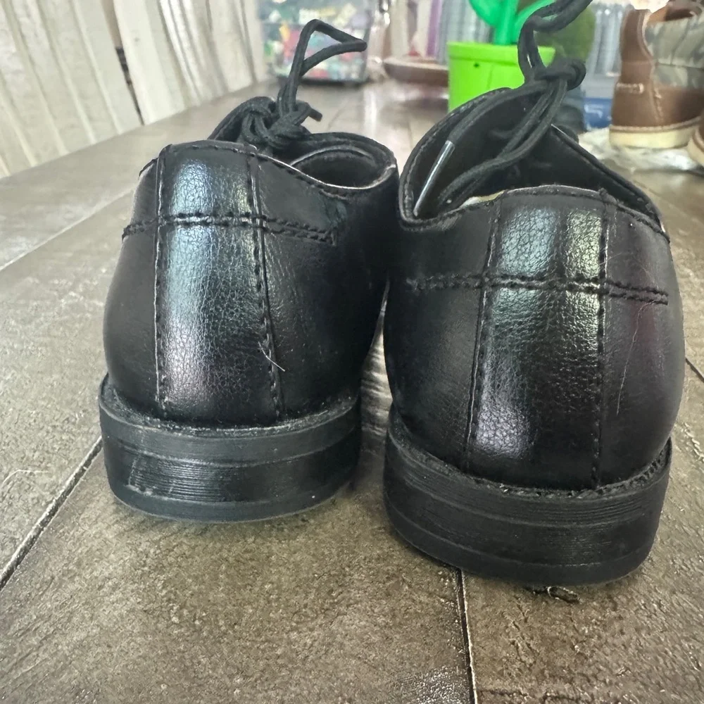 SONOMA Boys Size 13 Black‎ Dress Shoe Tie Closure Memory Foam Insoles Formal